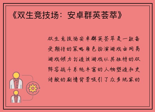 《双生竞技场：安卓群英荟萃》